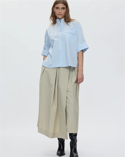 Rabens Saloner - Seval Poplin Boxy Skjorte - Light Blue